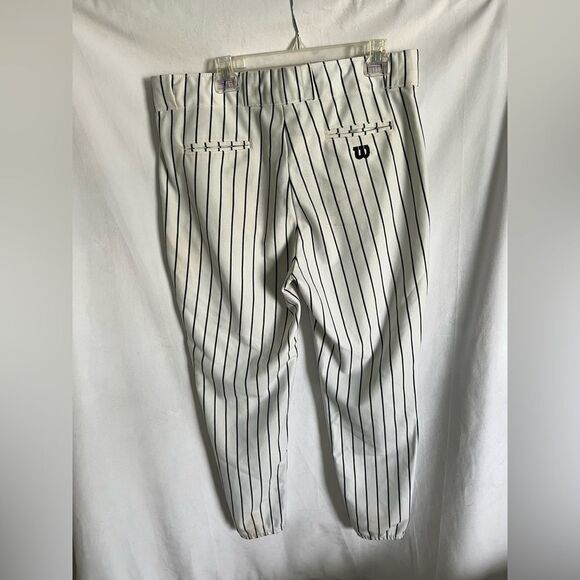 Wilson Men’s Baseball Pants White Black Stripe, Gray and Black stripe 2 pairs XL - Picture 6 of 13